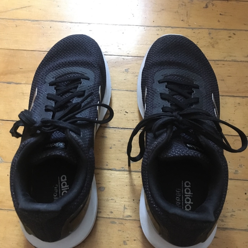 black Adidas Cloudfoam size 7 trainers shoes - Picture 4 of 6